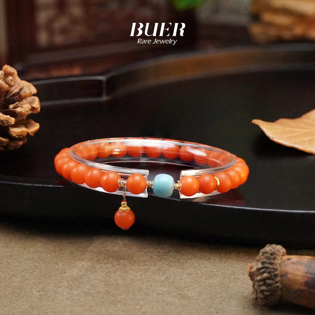 【不二】南红18k金DIY单圈手串6mm+