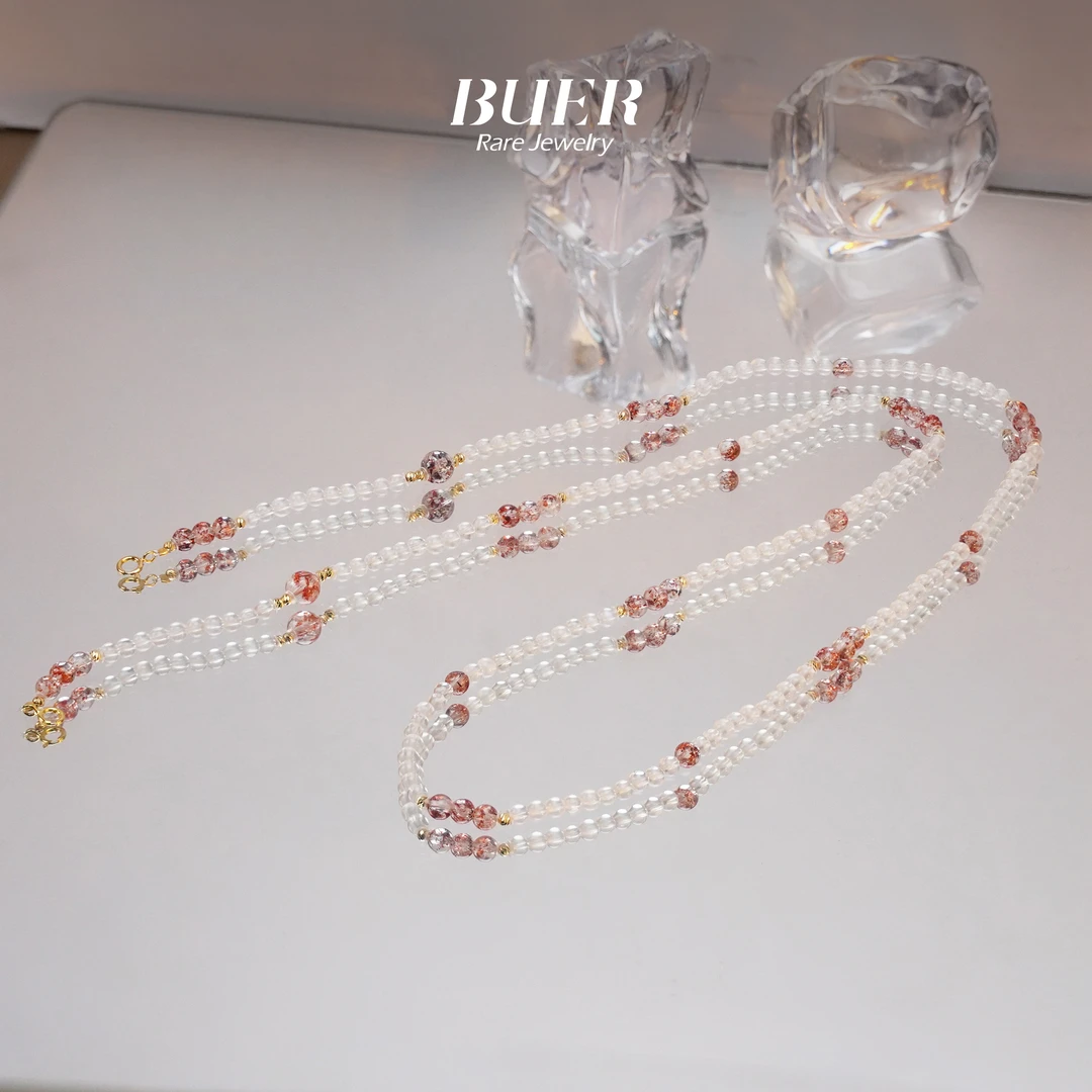 【不二】超七配月光石18k金DIY眼镜链3mm