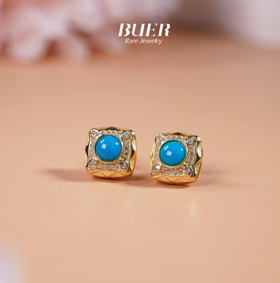 【不二】睡美人蓝松银镶耳钉5mm+