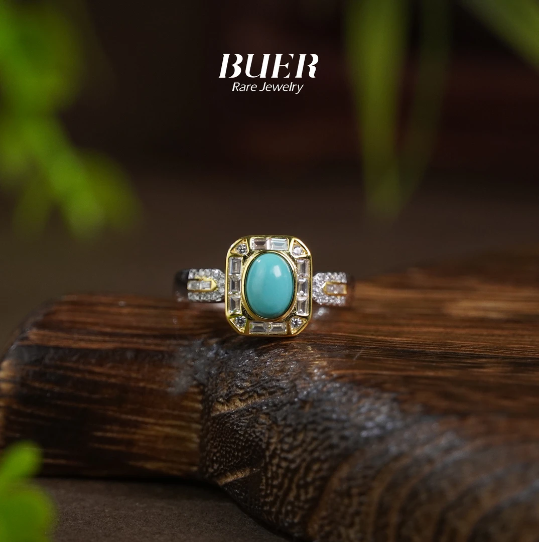 【不二】绿松石银镶戒指