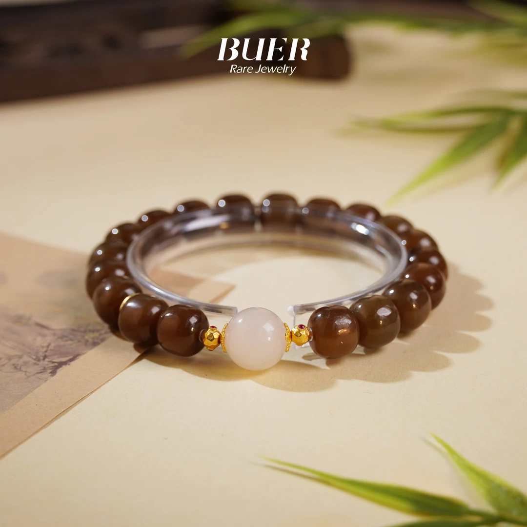 【不二】和田玉糖玉18K金DIY单圈手串10mm+