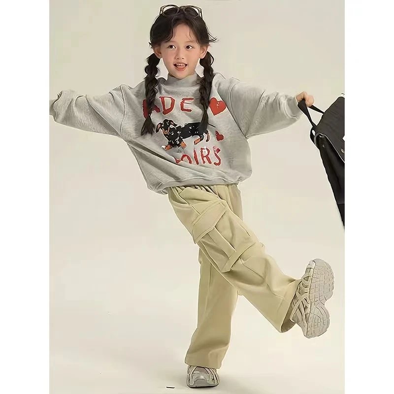 【丫丫童品】女童卫衣工装裤套装-F830