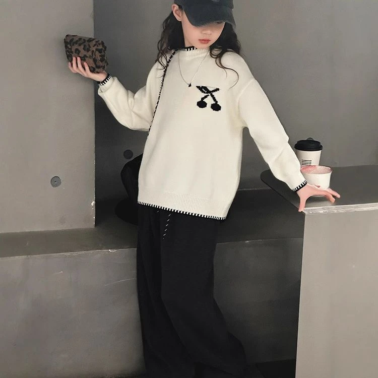 【丫丫童品】女童毛衣时尚洋气宽松加厚韩版-F842