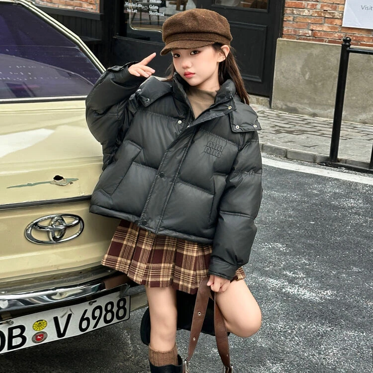 【丫丫童品】冬季新款女童夹棉棉服潮流宽松儿童保暖外套中大童F756