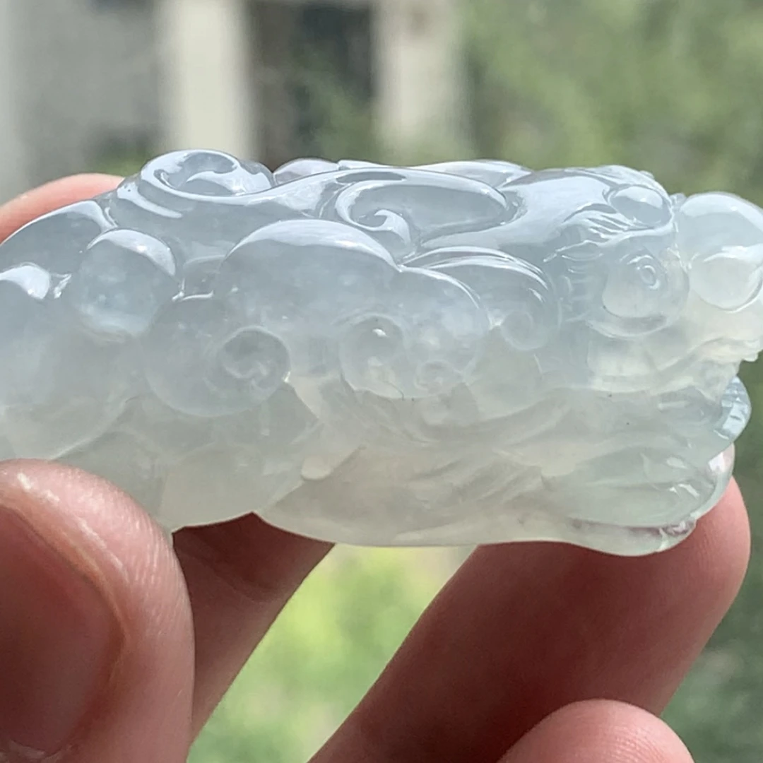 翡翠貔貅84号 冰透翡翠貔貅吊坠 冰种翡翠貔貅挂件