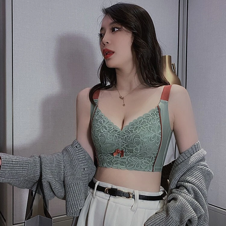 6排扣内衣大胸显小胸薄无钢圈调整型收副乳防下垂大码文胸全罩杯