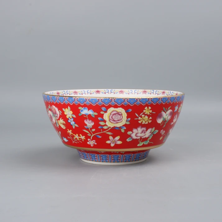 景德镇珐琅彩新万花7英寸日式拉面碗汤碗口径17.5cm多色可选