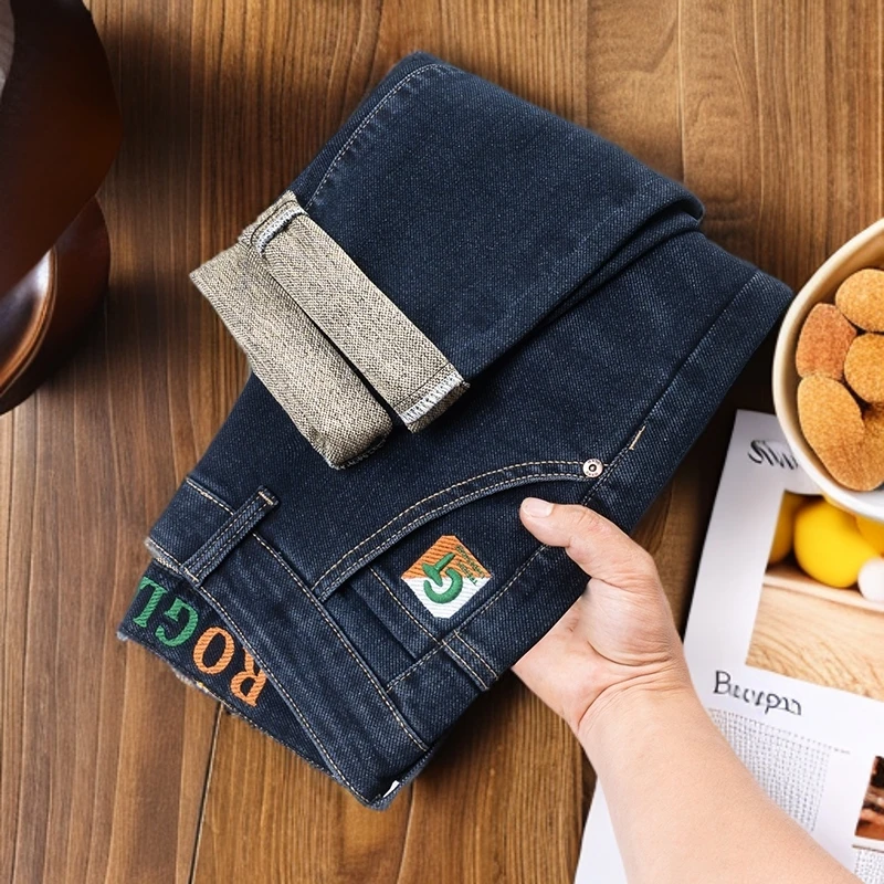 2024秋冬新款男士修身弹力牛仔裤休闲时尚百搭潮流锥形小直筒