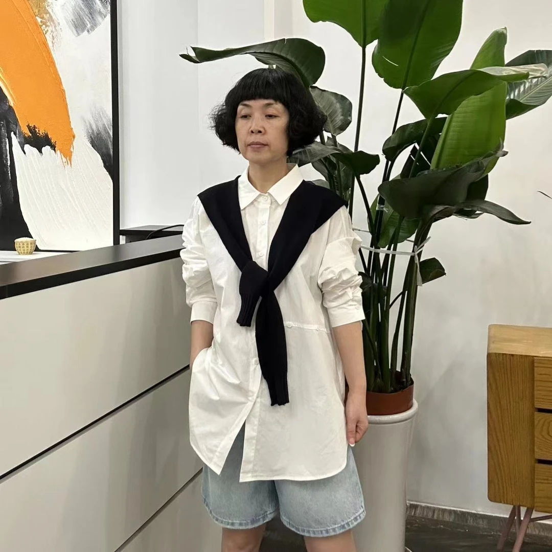 全棉带披肩大衬衣（款号8394）