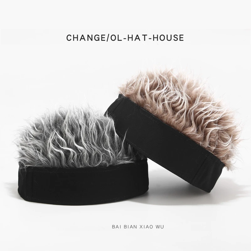 帽子头发一体假发时尚秋季潮流网红男士青年头套可爱搞怪