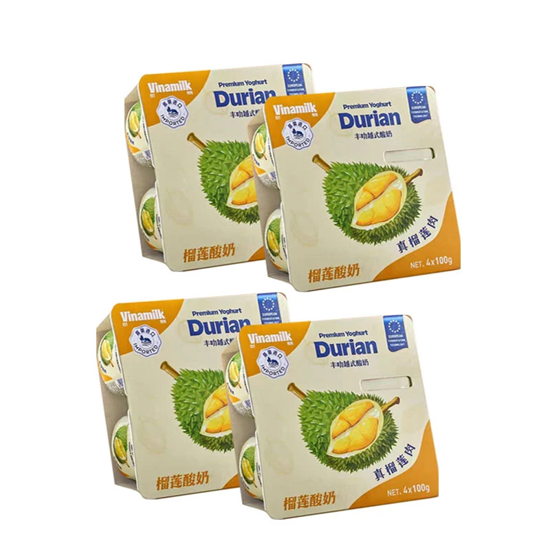 【保质期至2024-12-16】【冷藏】越娜妙榴莲风味酸奶（榴莲味）*4组