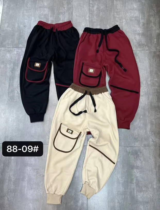 复古怀旧牛仔绒哈伦裤冬季加厚加绒休闲女裤