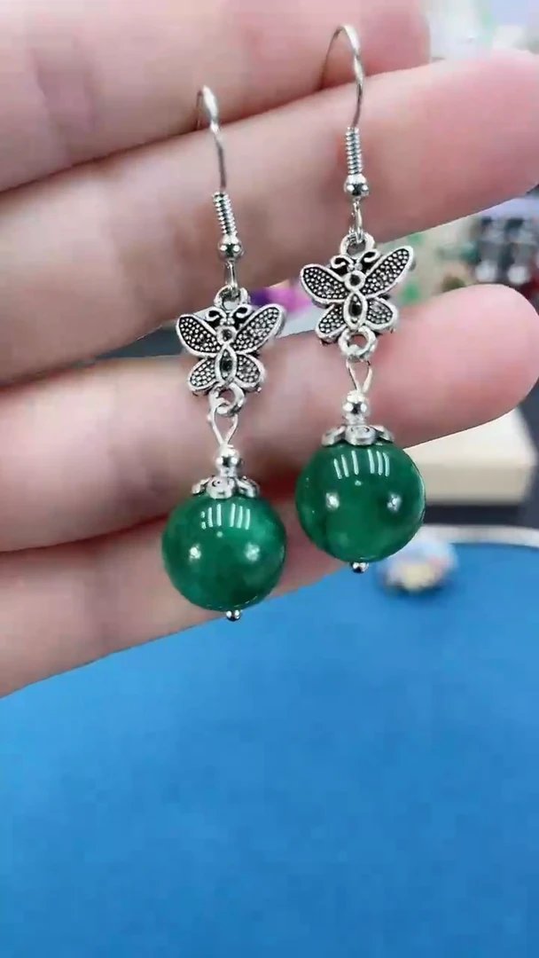 【闪购商品】翡翠耳饰银S925镶嵌055
