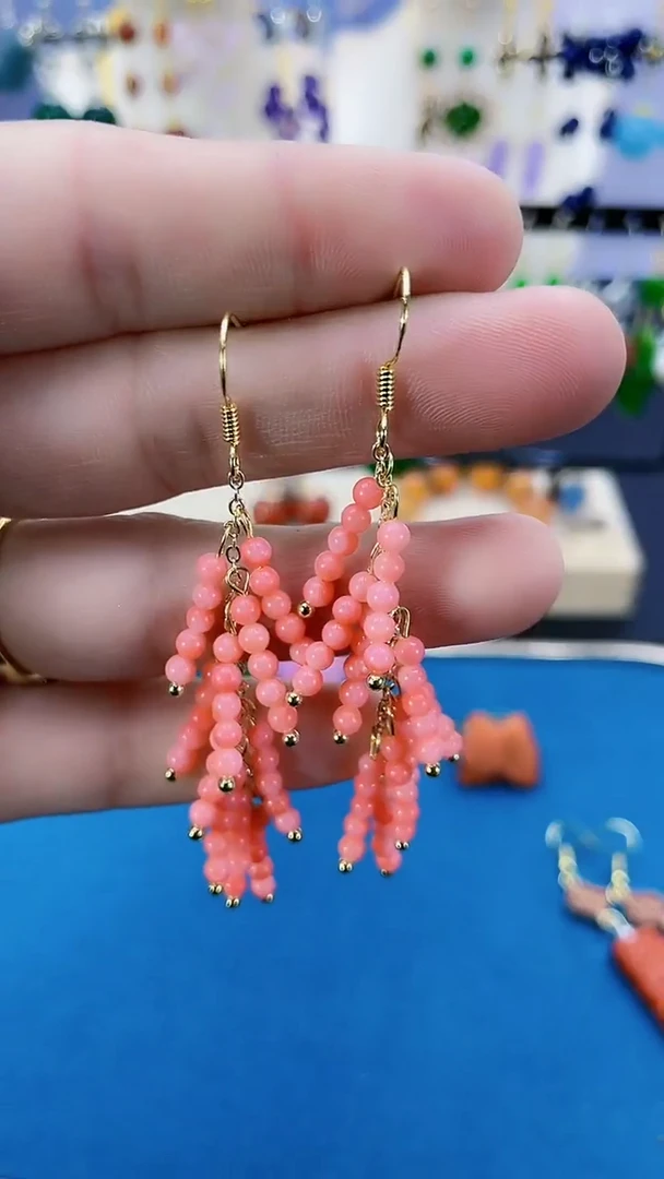 【闪购商品】琥珀耳饰未镶嵌麦穗耳钩