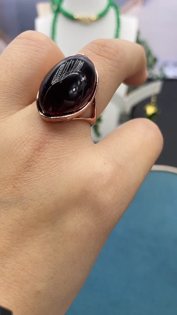 【闪购商品】血珀戒指未镶嵌血珀蛋面戒指