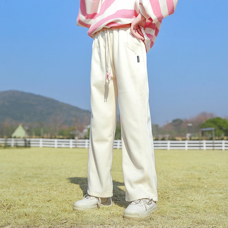 女童裤子春秋装2023新款大童春秋季儿童阔腿裤女孩直筒裤23072