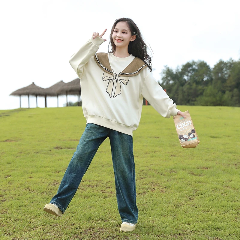 女童秋装卫衣2023新款洋气儿童春秋款上衣中大童时髦女孩23507