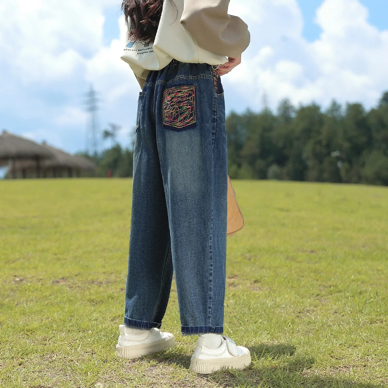 女童秋装牛仔裤2023新款洋气儿童长裤女大童时髦秋季女孩直筒裤子