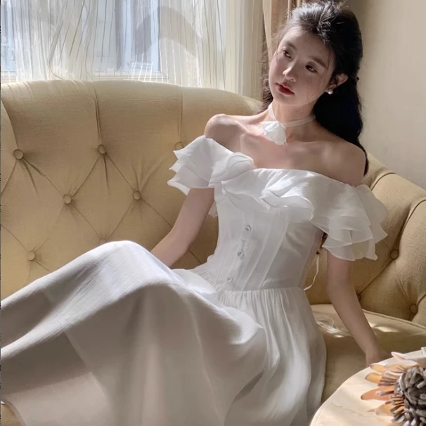 【仙女定制专属】仙女挂脖吊带连衣裙新款高级感气质小众温柔风长裙