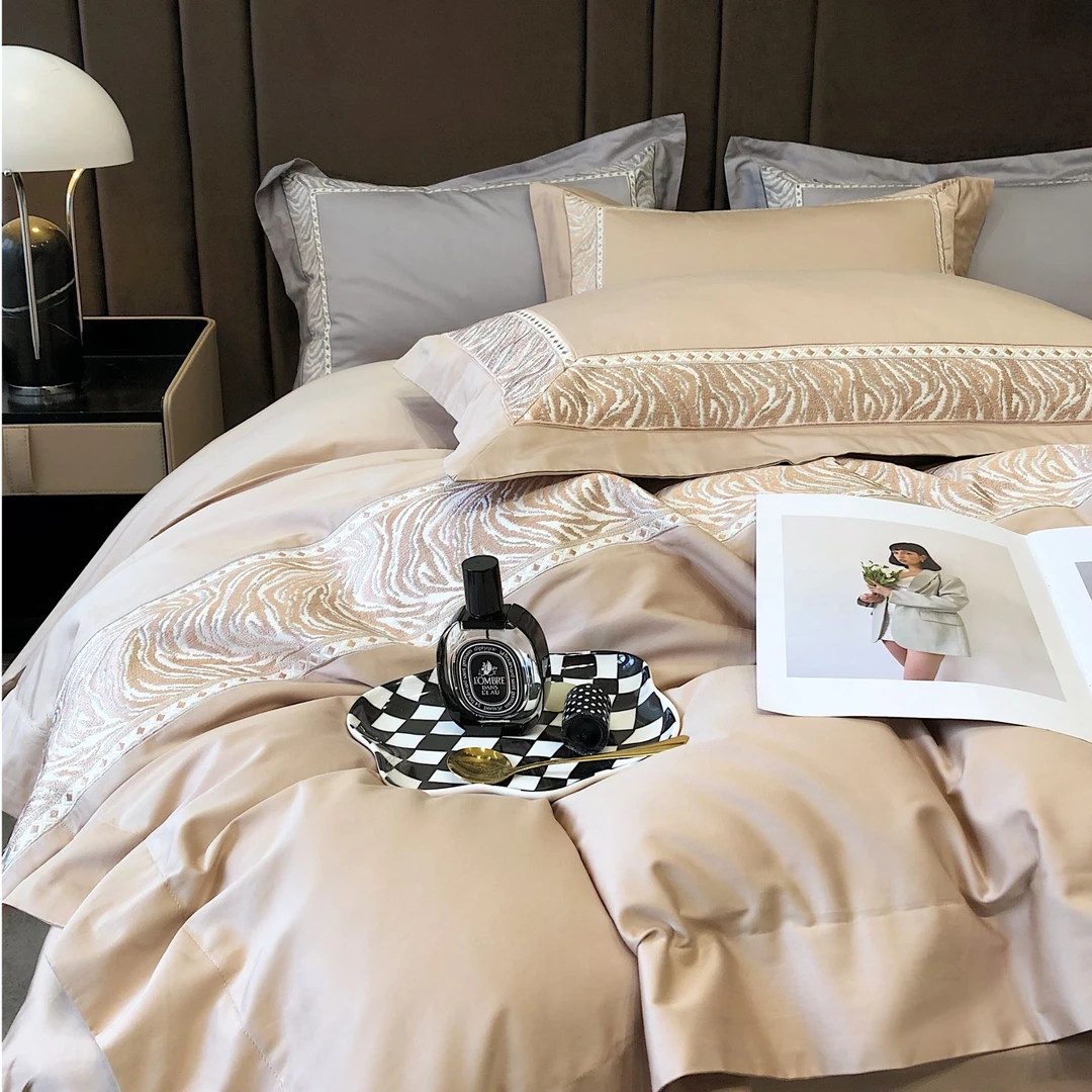 线下奢品【多瑙河】意大利软绣/进口高支匹马棉四件套/四季美式轻奢