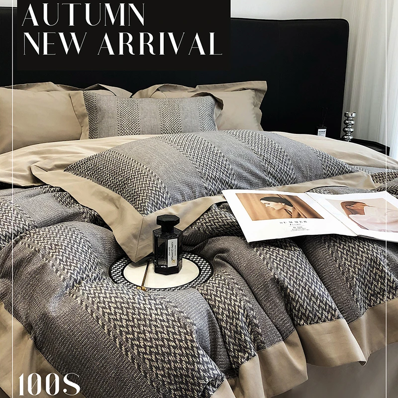 【卡罗琳】爆款陶瓷磨毛/100支埃及长绒棉四件套/秋冬加厚轻奢美式