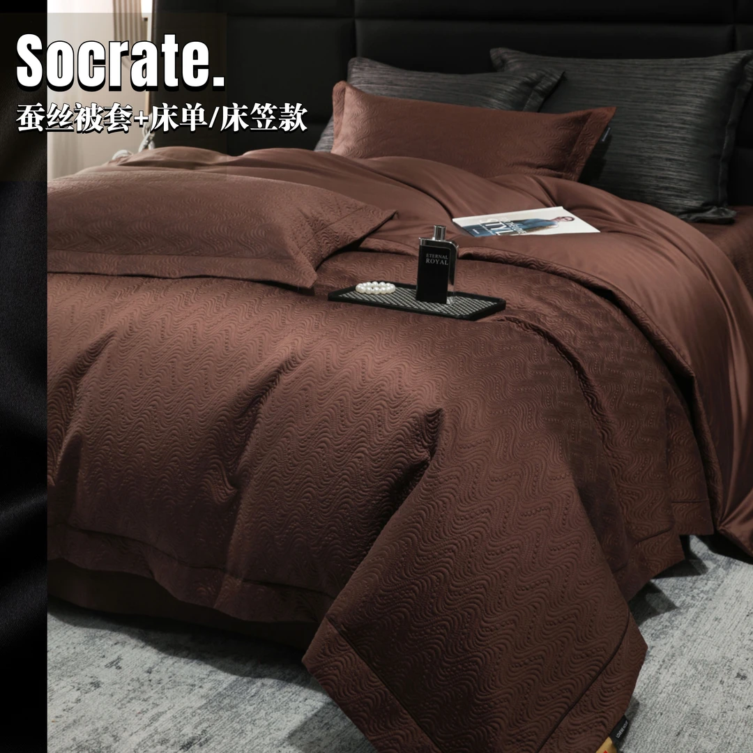 顶奢双蚕丝床单/床笠【波西米亚】免烫工艺/四季软雕塑天锦缎四件套