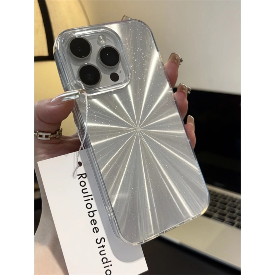 闪粉镭射极光适用苹果16promax手机壳新款小米创意15华为网红少女