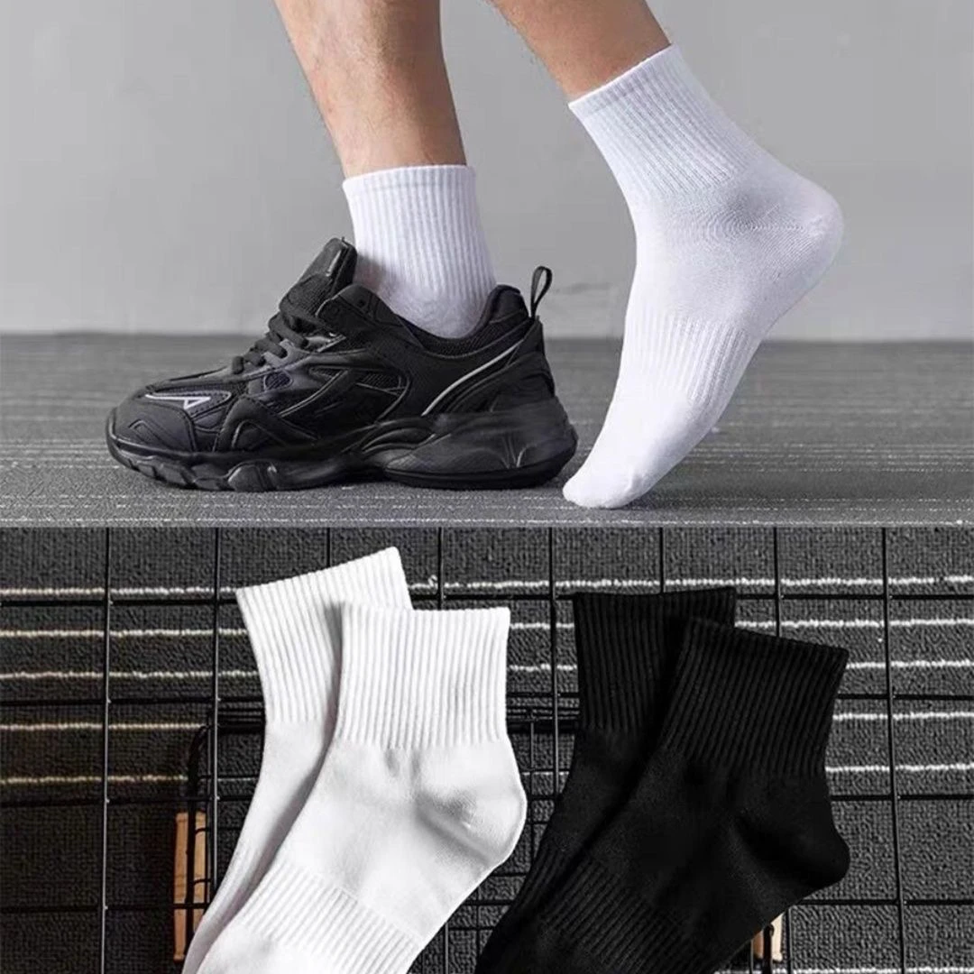 6双袜子男款中筒袜纯绵春冬季运动篮球袜防臭吸汗情侣长筒袜