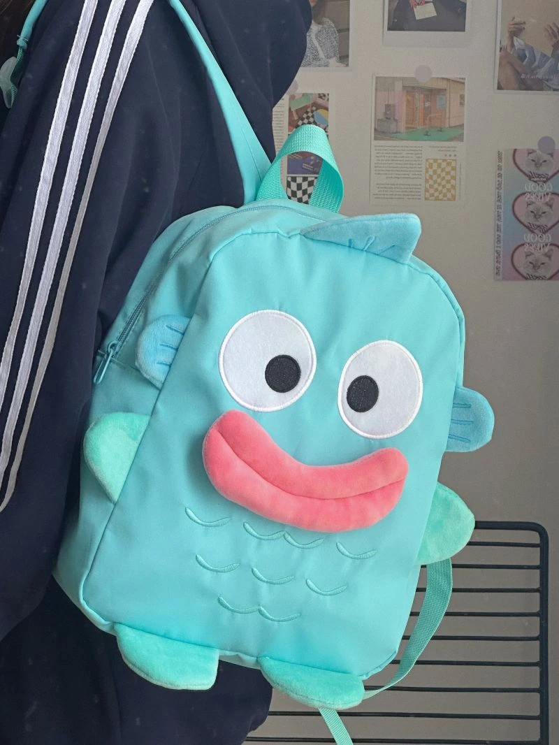 小丑鱼双肩包ins大嘴怪卡通尼龙大容量书包百搭少女心背包学院风