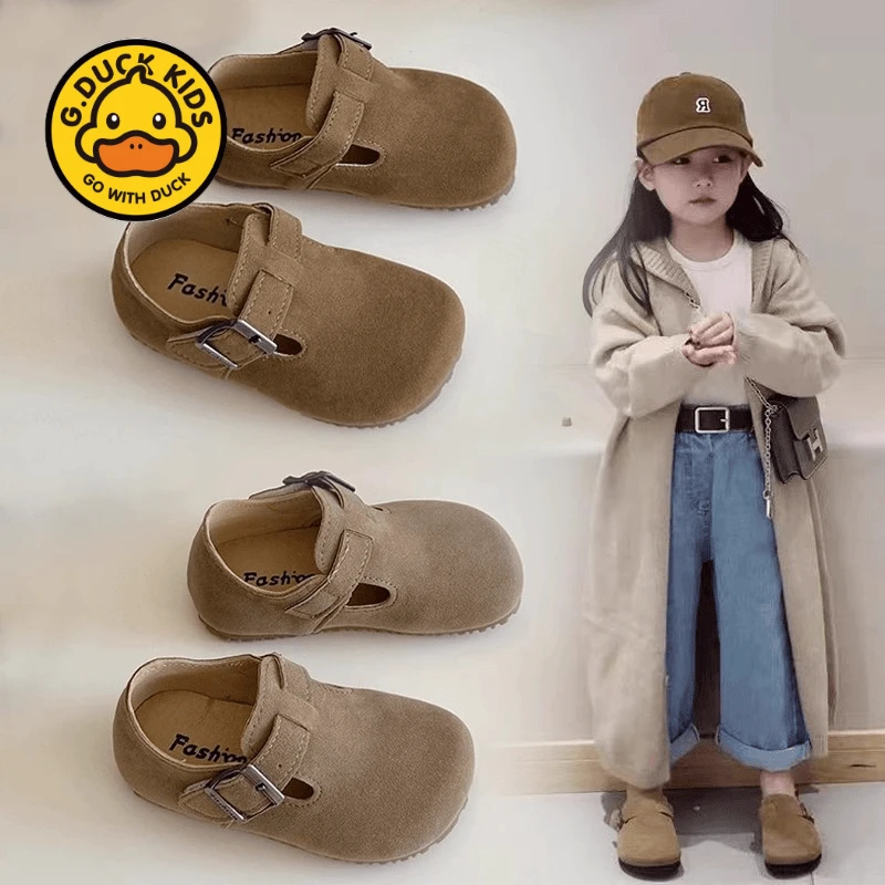 小黄鸭品牌童鞋儿童博肯鞋2024春秋新款小皮鞋女童单鞋男童宝宝豆