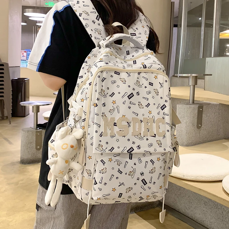 书包女生ins风初中生大容量背包高中生大学生日系小众旅行双肩包