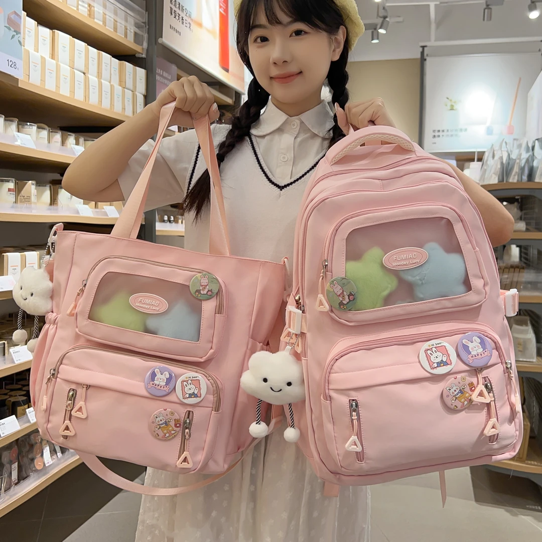 学院风书包女高颜值ins日系可爱初中小学生少女双肩包大容量背包