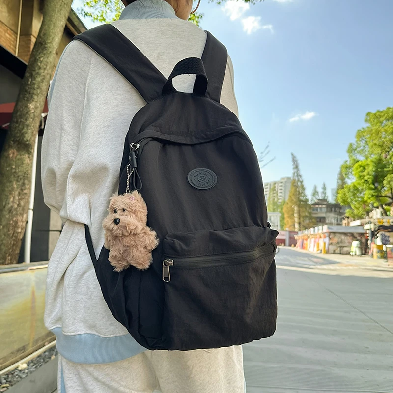 简约新款学生书包初中生高中生双肩包韩版大容量大学生电脑背包女