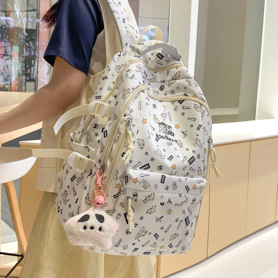 2025开学季新款学生书包女百搭大容量初高中学生背包小清新双肩包