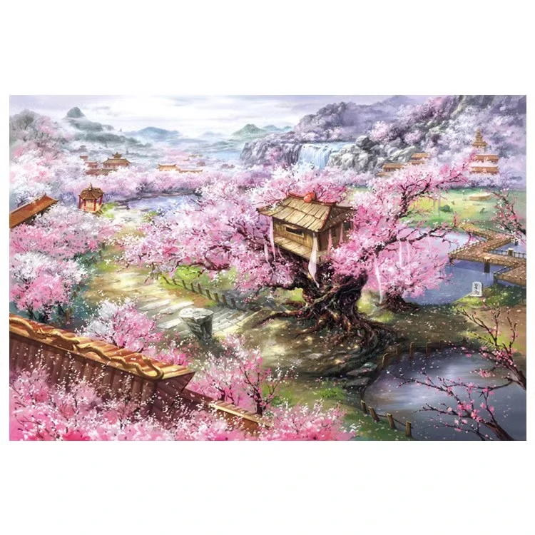 DMC十字绣 法国十字绣 樱花山庄 客厅新款手工 十字绣 订制款慎拍
