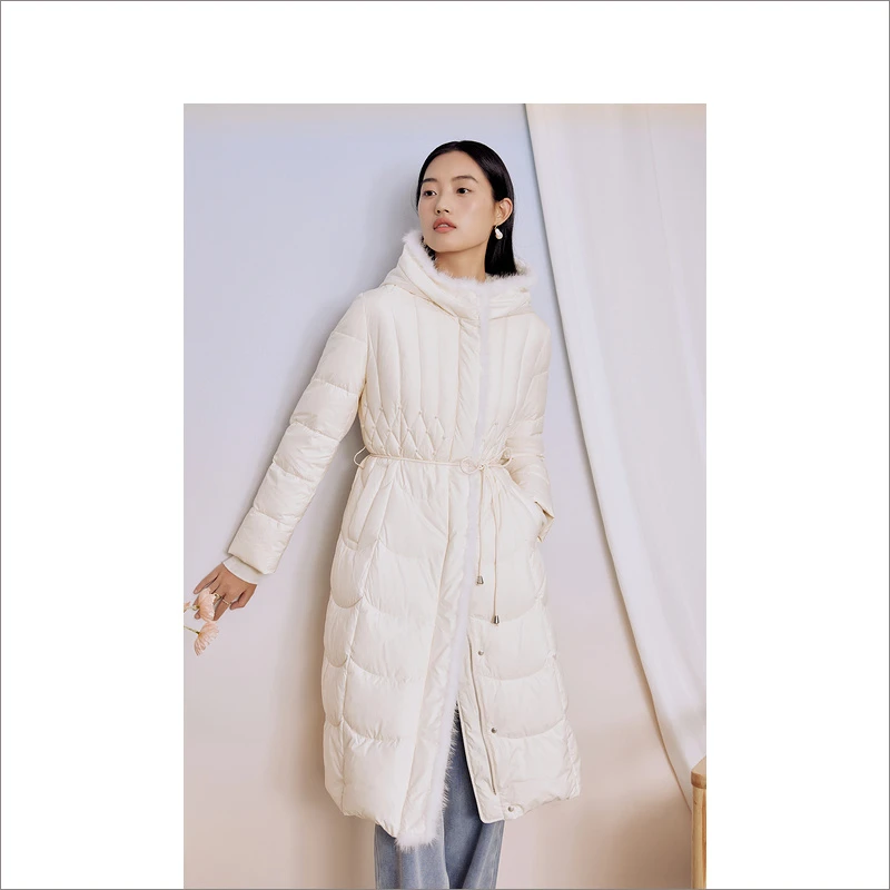 【大朵绒】Goodland美地女装23冬季白鸭绒修身气质羽绒服LC63508370