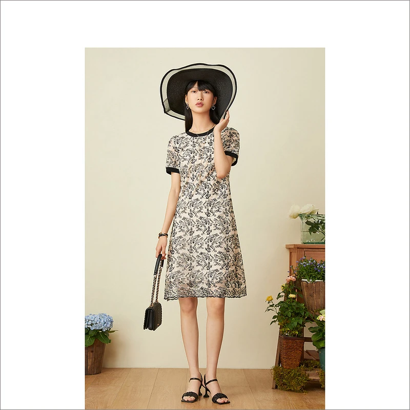 【1996】YINER音儿专柜女装夏季新款复古显瘦蕾丝连衣裙8C32205810