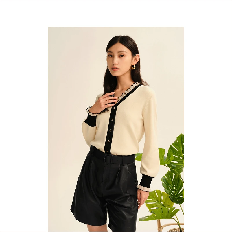 YINER音儿奥莱女装2022秋新套头显瘦轻奢百搭毛秋冬衫8C62306616