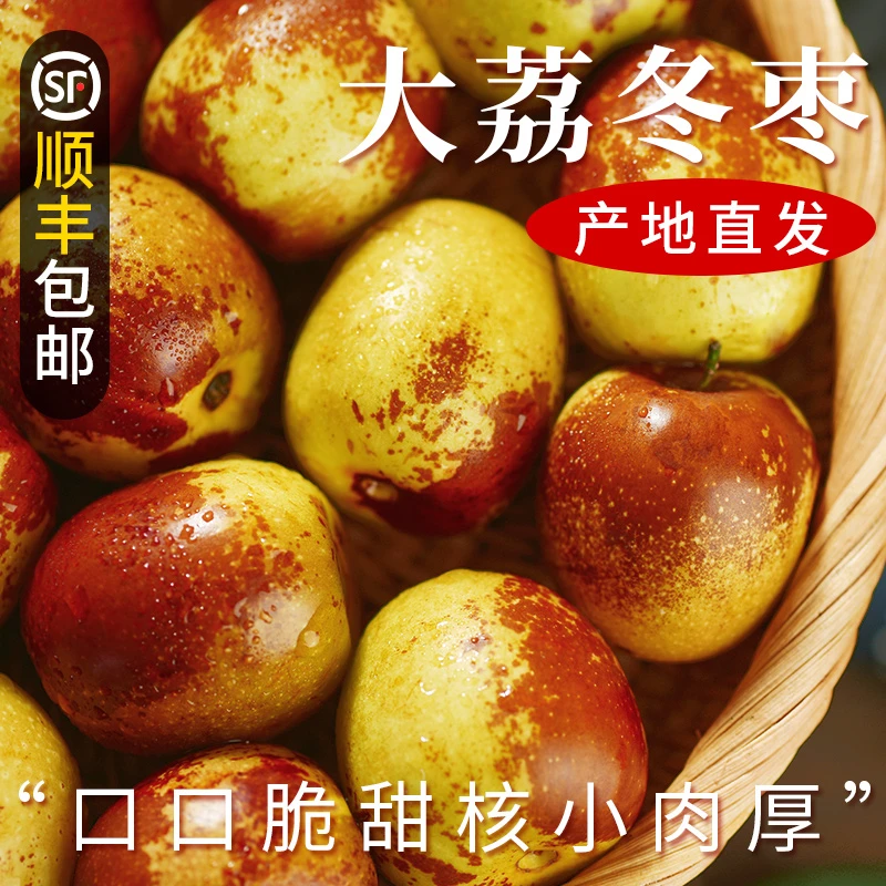【顺丰包邮】正宗大荔冬枣5斤新鲜采摘冰糖枣子当季水果甜脆枣香甜