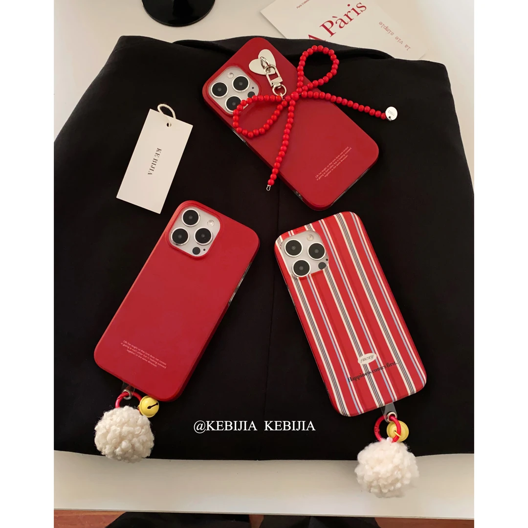 ins小众毛球铃铛防摔壳适用于苹果14promax15/13/12/11手机壳