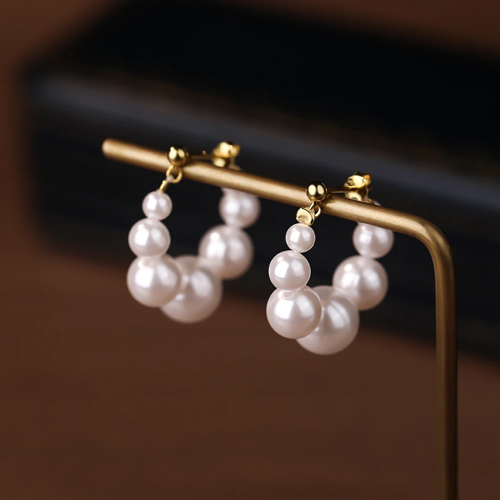 925银耳饰 925纯银满串耳环秋冬法式纯银耳饰温柔轻奢百搭耳饰