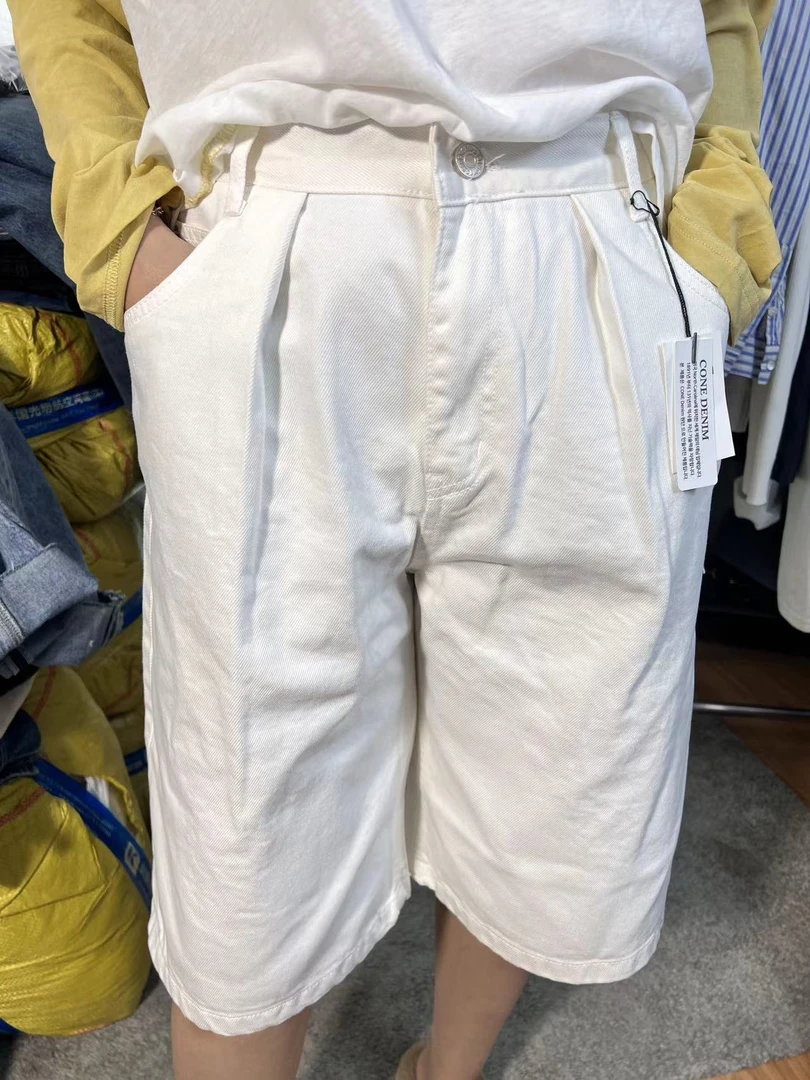 大俪家牛仔阔腿休闲裤子水洗复古牛仔短裤百搭ins五分裤no退no换