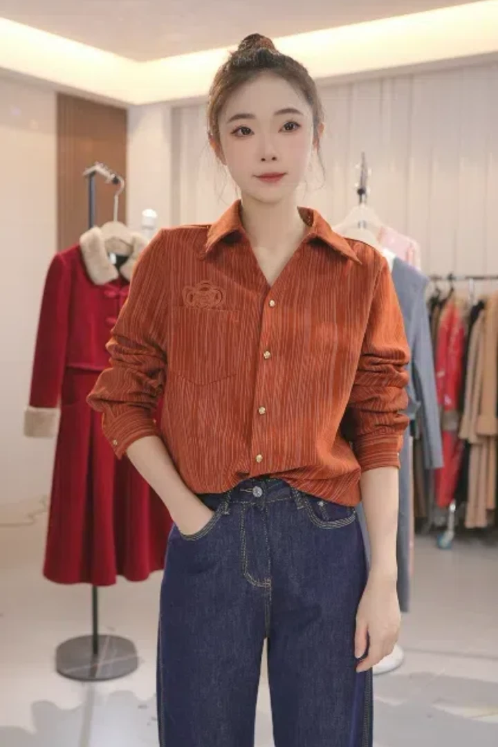 春秋设计款衬衫外套2024新款女轻奢高级感衬衣长袖时尚气质上衣