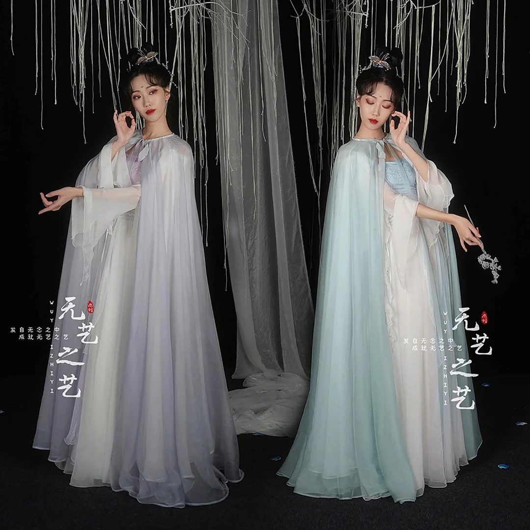 【琉璃羽】无艺之艺一朵大左左飘逸气质360度大摆古风汉服披风披肩