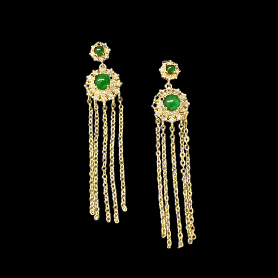 F0143翡翠孤品耳坠，