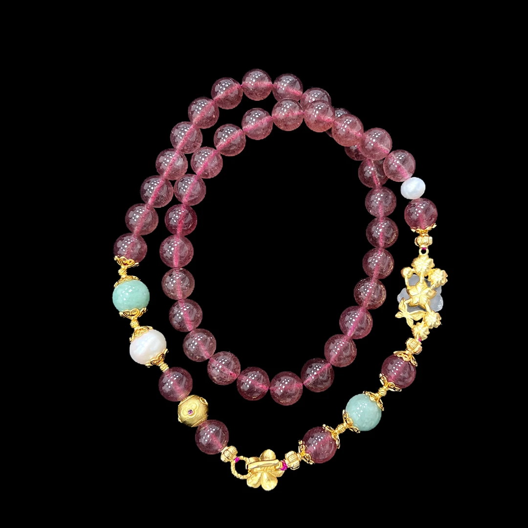 V1151草莓晶项链孤品