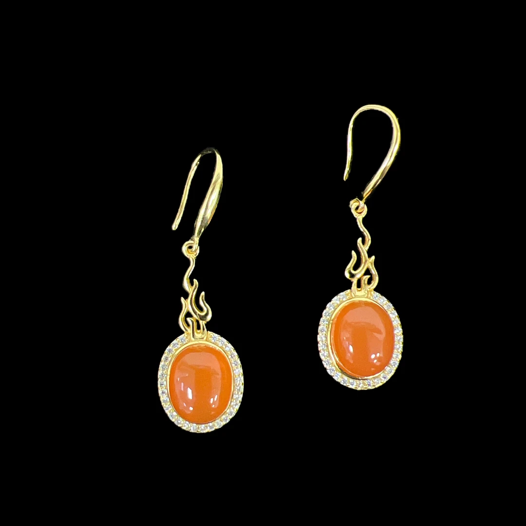 V2926南红耳坠孤品