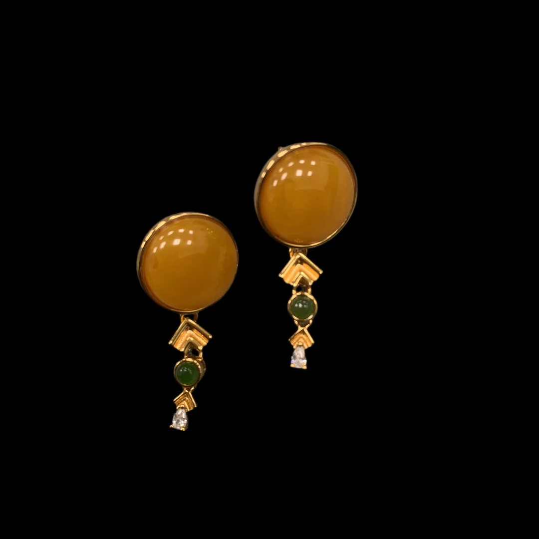 V720蜜蜡耳坠孤品