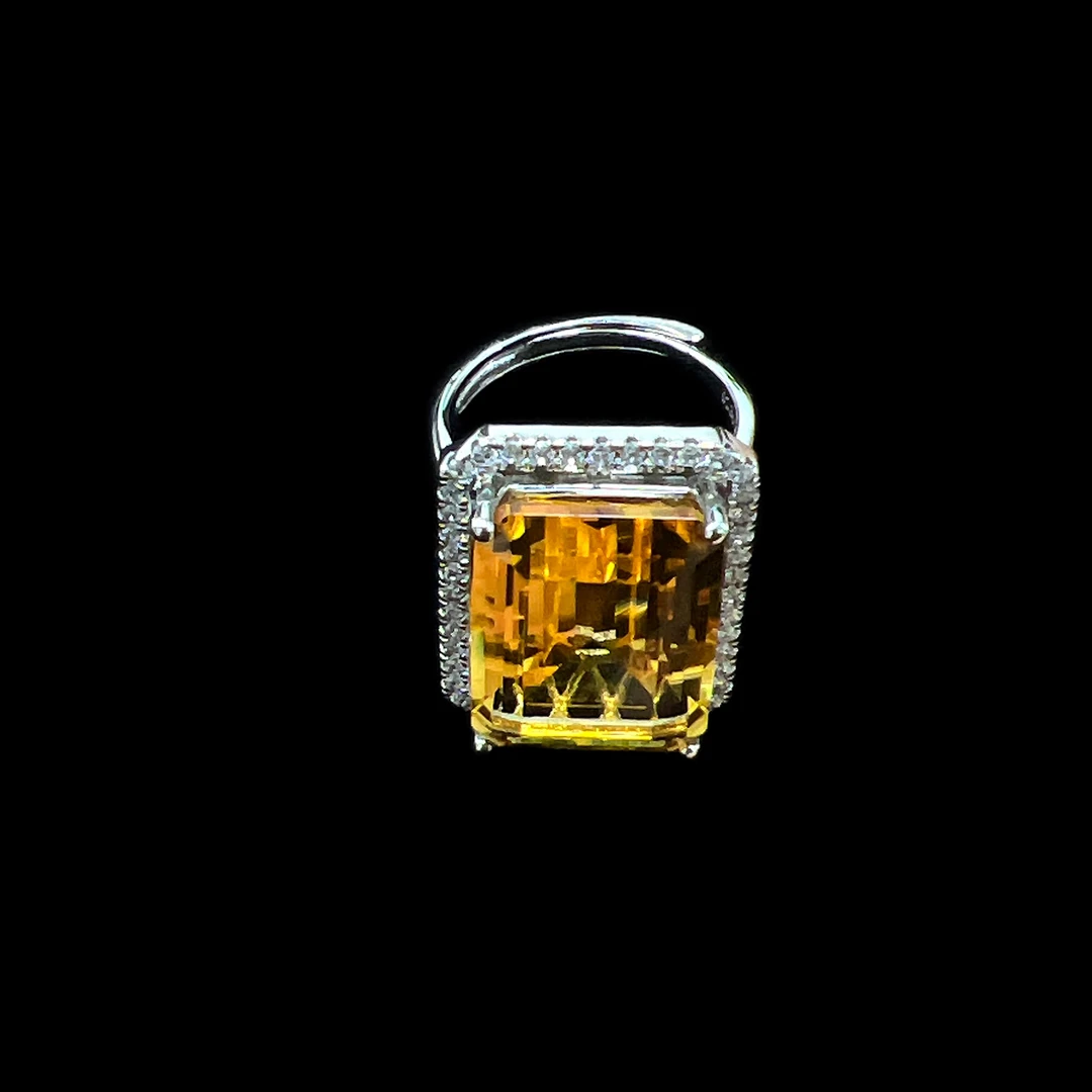 V2025黄水晶戒指孤品