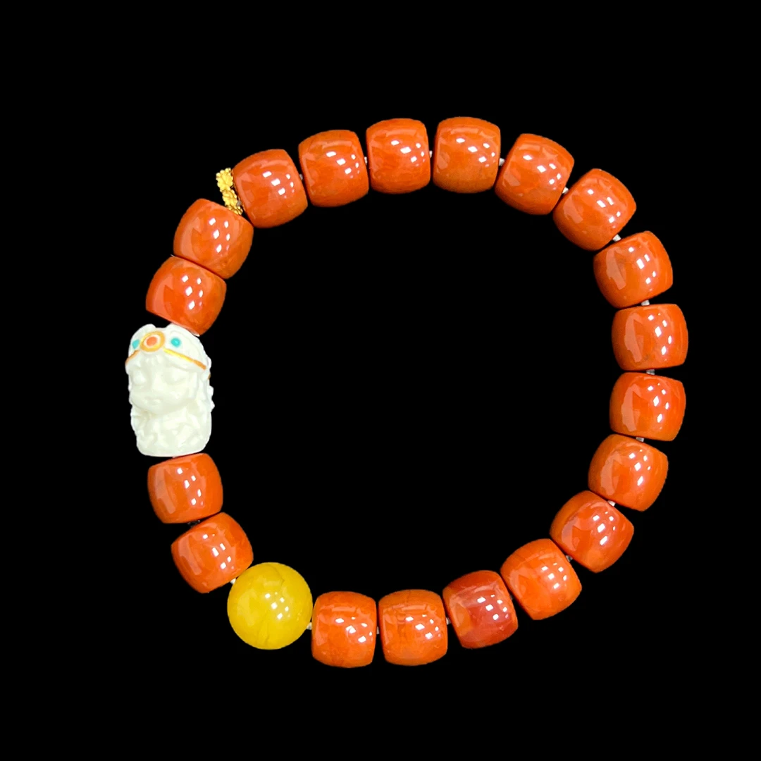 V4144南红18k手串孤品